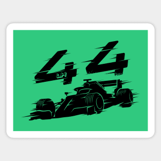 We Race On! 44 [Black] Sticker